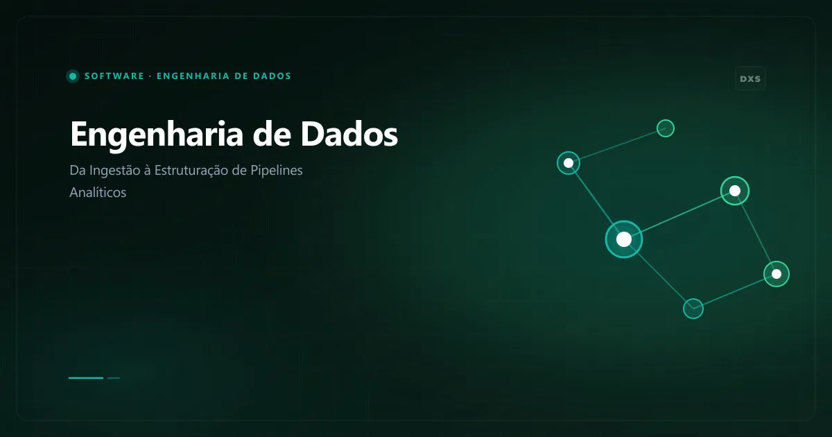 Diagrama conceitual de Engenharia de Dados exibindo esteiras de extração transformação e carga para consumo analítico