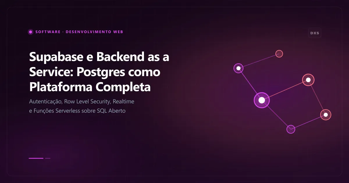Diagrama conceitual ilustrando supabase e backend as a service: postgres como plataforma completa