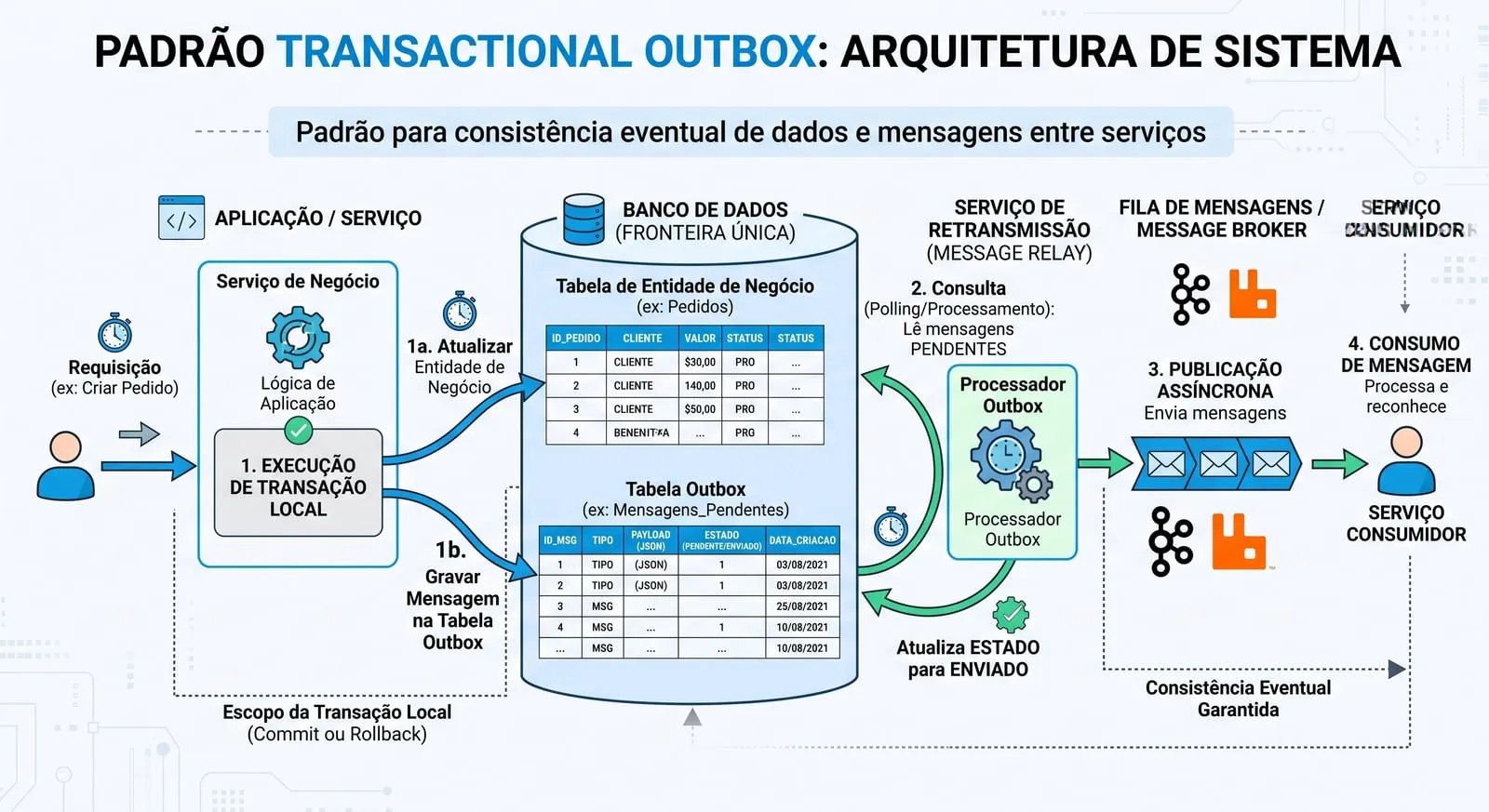 Padrão transacional outbox: arquitetura de sistema