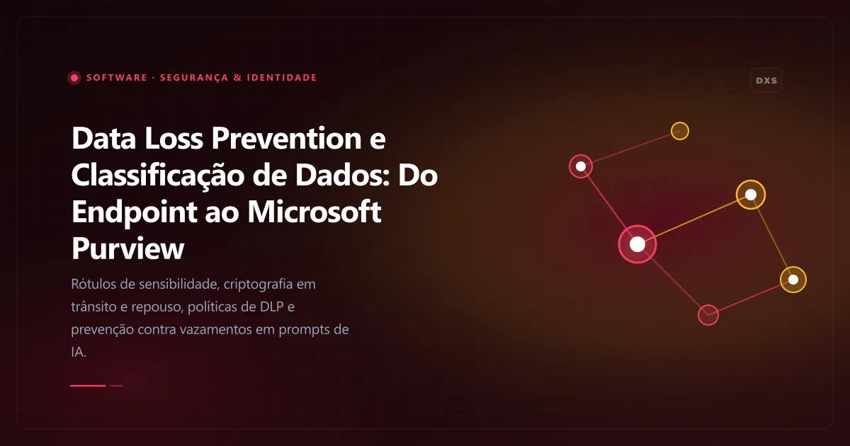 Diagrama conceitual ilustrando data loss prevention e classificação de dados: do endpoint ao microsoft purview
