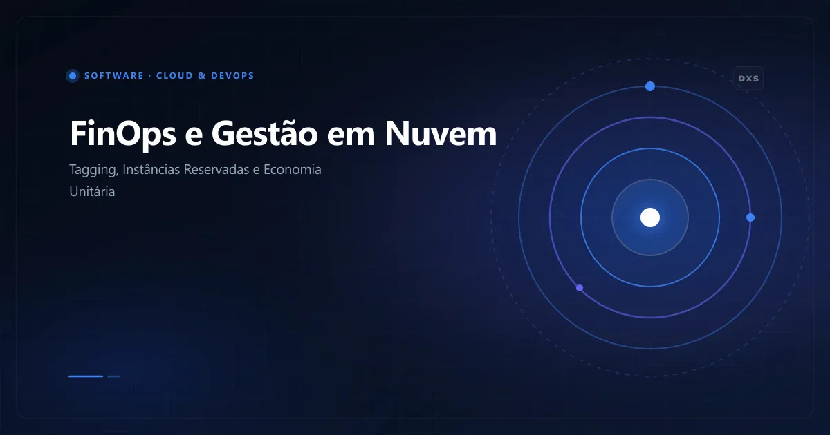Diagrama do ciclo de vida FinOps integrando fases de informação, otimização e operação contínua de custos em nuvem