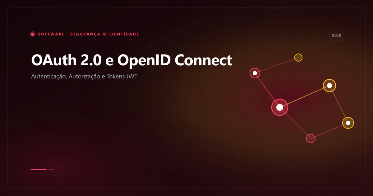 Diagrama técnico demonstrando a divisão entre autenticação OpenID Connect e autorização delegada via OAuth 2.0 com tokens JWT