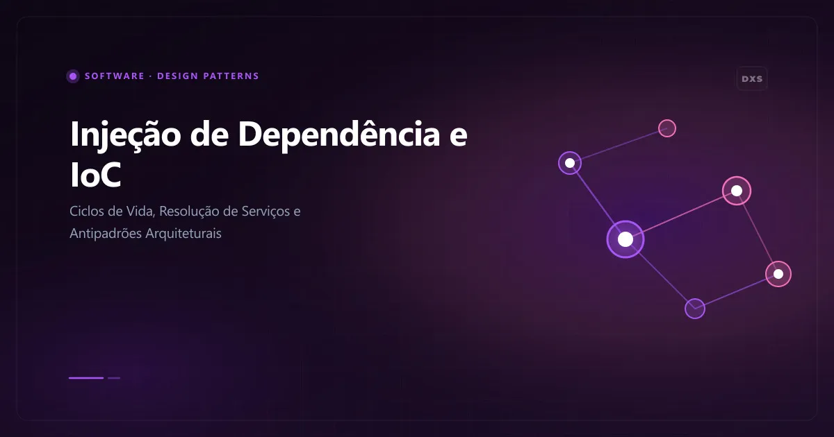 Diagrama de resolução de serviços de injeção de dependência mostrando o fluxo entre container raiz, escopo de requisição e ciclo de vida de objetos